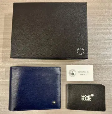 미사용 새상품 Montblanc 몽블랑 네이비 지갑 머니클립 포함
