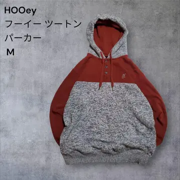 HOOey 후이 투톤 후드티 M 속기모 자수 로고