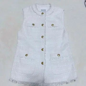 [ 마이 스트라다 ] 블레이드 트위드 베스트 트위드 베스트 화이트