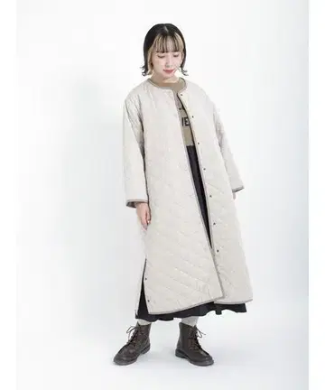 사만사 모스모스 리버서블 퀼트 코트 베이지