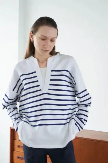 CLANE WIDE HENRY NECK BORDER TOPS
