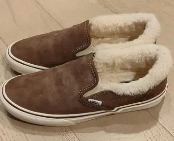 VANS 브라운 슬립온 퍼 안감