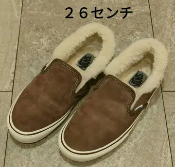 VANS 브라운 슬립온 퍼 안감