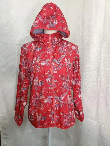 아디다스 네오 꽃무늬 후드 부착 빨간색 자켓