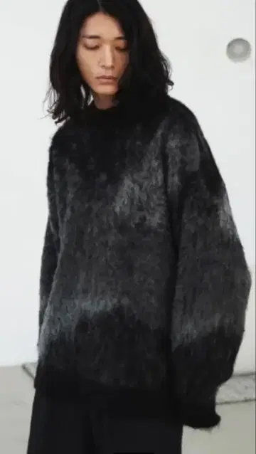 MOHAIR BLEND JACQUARD SHAGGY KNIT WYM