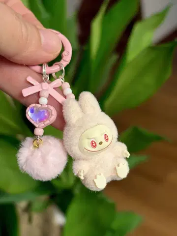 인기 귀여운 라부부키링 라부부 Labubu 키링 핑크