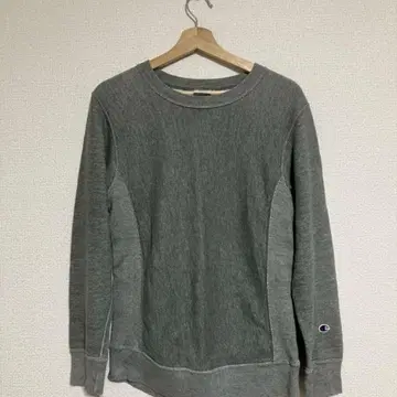 Champion 리버스 위브 맨투맨 그레이 소매 로고 M