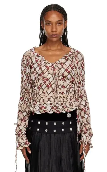 chopova lowena 쵸포바로웨나 / 메쉬 리본 상의