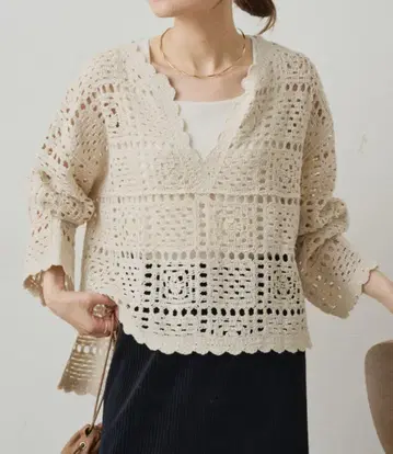PUAL CE CIN 크로셰 스키퍼 니트 택 포함 새상품