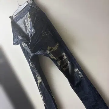 PPFM 데미지 일본풍 패턴 데님 팬츠