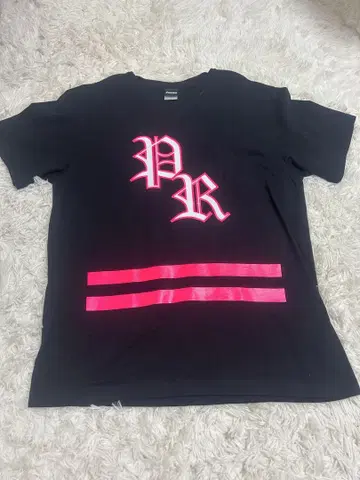 Paris 반팔 셔츠 블랙 x 형광 핑크