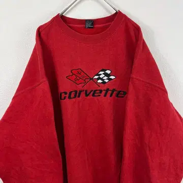 USA 구제 의류 corvette 자수 맨투맨 기업계
