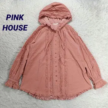 새상품급 핑크하우스 현행 후드 튜닉 블라우스 피코프릴 벨벳 F
