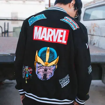초레어 구제 의류 BAIT MARVEL 어벤져스 바시티 자켓 L 스카잔