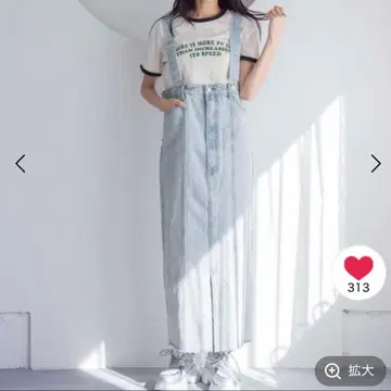 LOWRYS FARM CONE/데님 점프 스커트 데님 오버롤