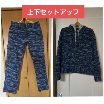 LRG 파랑 카모 패턴 상하의 셋업