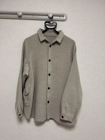 MITTAN 울 실크 카멜 셔츠 (화이트 브라운)