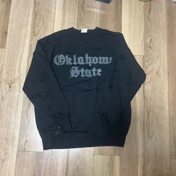 프릭스스토어 데미지 가공 헤비웨이트 맨투맨 OKLAHOMA