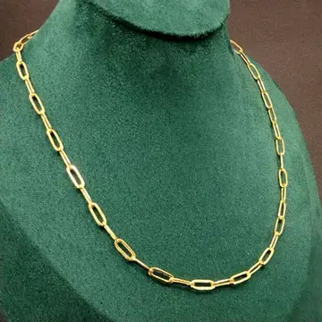 빈티지 골드 각인 체인 링크 목걸이 앤티크