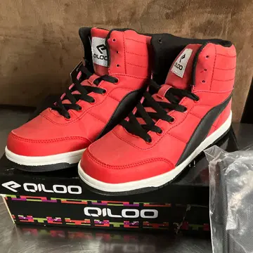 QILOO 하이컷 스니커즈 레드/블랙