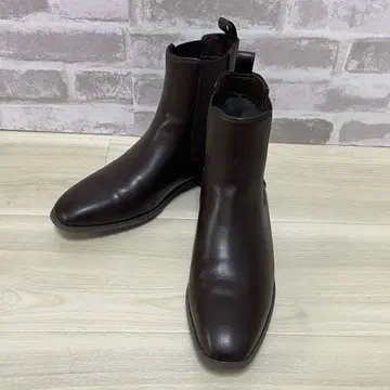 EVOL 숏부츠 24cm 사이드 고어 스퀘어토 스무스 가죽