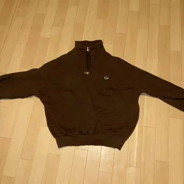 keboz 하프 지퍼 맨투맨 브라운