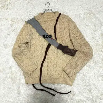 레어 빈티지 리메이크 니트 케이블 맨투맨 크루넥
