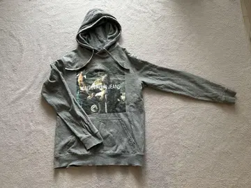Calvin Klein Jeans 포토 프린트 후드티 Gray