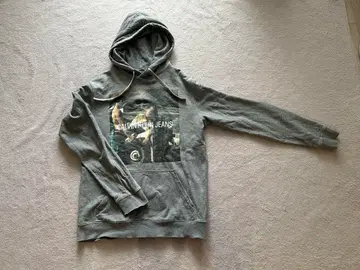 Calvin Klein Jeans 포토 프린트 후드티 Gray