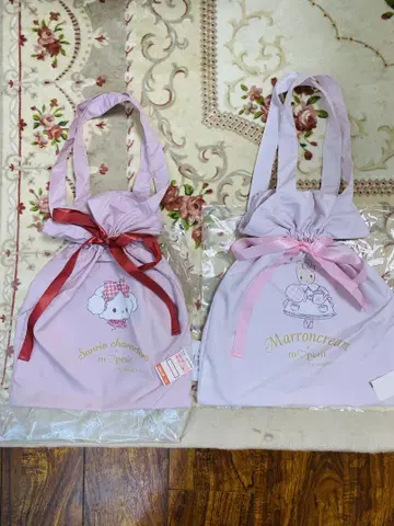 미사용 새상품 아오키 미사코 콜라보 마론 크림 & 코귐민 복조리백 산리오