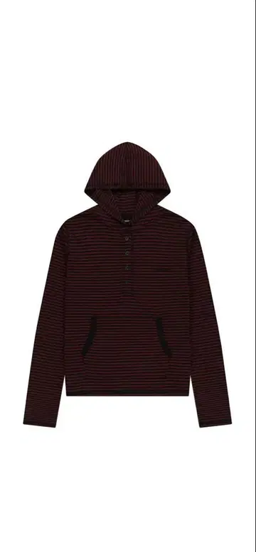 AAKAM Striped Button Hoodie (Wine)