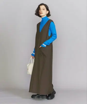 [새상품급] 뷰티앤유스 오버롤 스커트 2way 트위드풍 워셔블