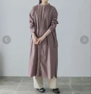 카구레 코튼 핀턱 셔츠 원피스