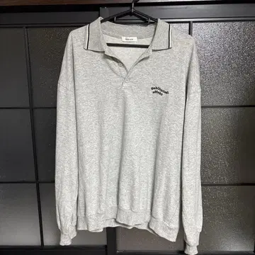 Adoon plain 그레이 긴팔 피케 셔츠