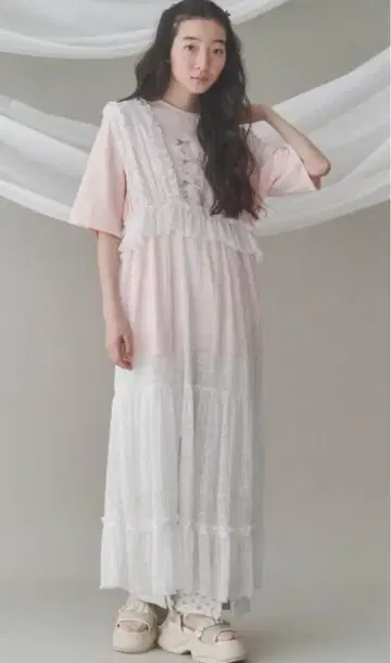 튤 프릴 레이어드 원피스