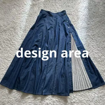 design area 디자인아레아 데님 플리츠 스커트