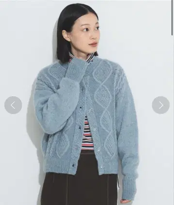 BEAMS BOY 아란 가디건 라이트 블루