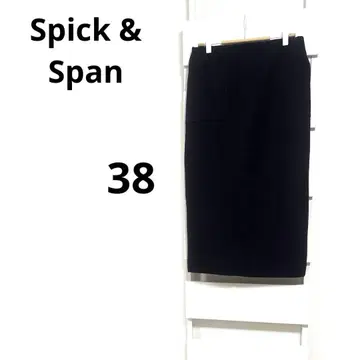 Spick & Span 롱 스커트 [38] 블랙 슬릿 김 스트레치