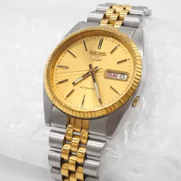 SEIKO 5 7009-3110 골드 다이얼 손목시계 자동 와인딩