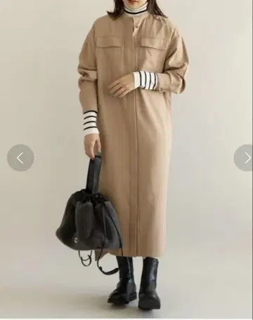 언타이틀 밴드 카라 셔츠 원피스