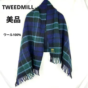 새상품급 TWEEDMILL 트위드밀 울 대형 스톨 블랙워치