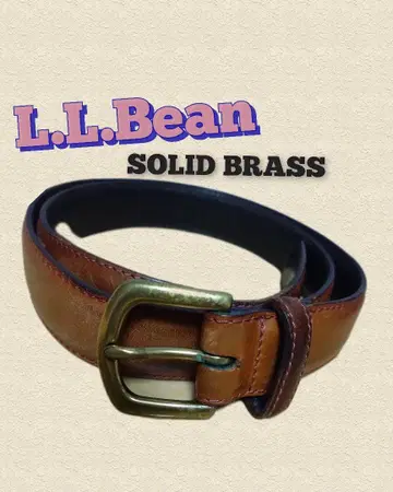 L.L.Bean 브라운 가죽 벨트 솔리드 브라스
