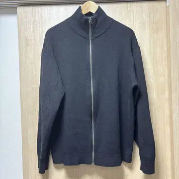 무인양품 신사 세탁 가능한 하찌 풀 집업 가디건 블랙 XL 드라이버 니트
