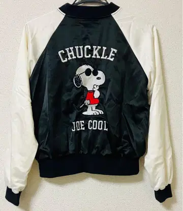 titty&Co 스누피 자수 바시티 자켓 화이트 블랙