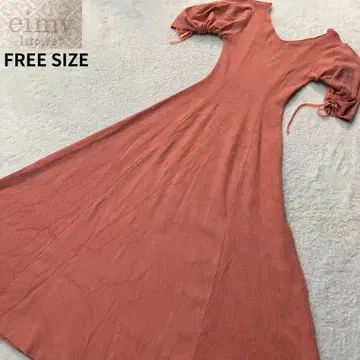 에이미 이스트 월 니트 롱 원피스 핑크 FREE SIZE