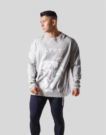 LYFT LION LONG SLEEVE T-SHIRT - GREY