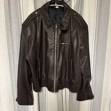 H&M 브라운 가죽 재킷