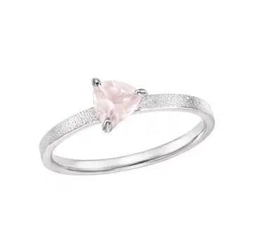 [미사용 새상품] 화이트 골드 로즈쿼츠 반지 tsutsumi