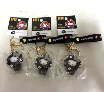 헬로키티 간사이 오사카 만박 블랙 미야쿠미야쿠 산리오 키링 3개 세트