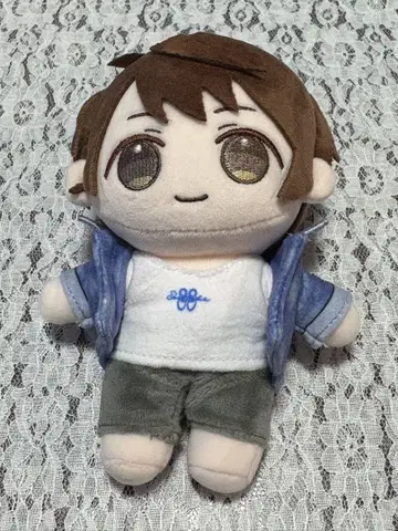 봉제 인형 파란 자켓